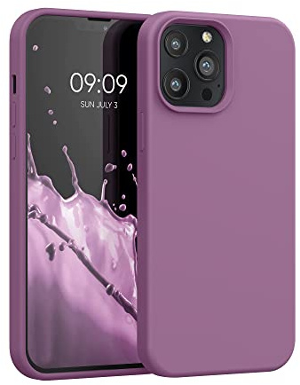 kwmobile Handyhülle für iPhone 13 Pro Max Hülle, für iPhone 13 Pro Max Case - Hülle Silikon - kabelloses Laden - Orchidee Violett