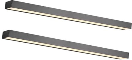 meineWunschleuchte 2er Set Badezimmer Wandleuchten Up and Down in Schwarz, 90cm lang