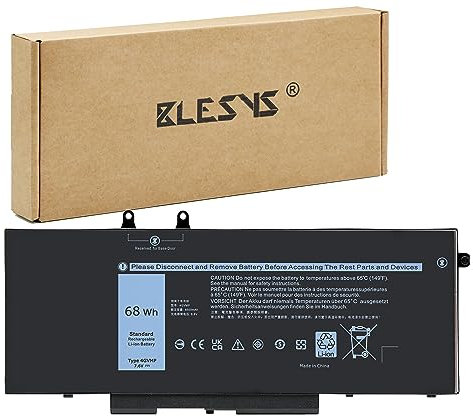 BLESYS 4GVMP Batterie pour Dell Latitude 5400 5500 pour Precision 3540 pour Inspiron 7590 7591 7791 2-in-1 Series 9JRYT RF7WM X77XY C5GV2 MCV1G Laptop 7.6V 68Wh