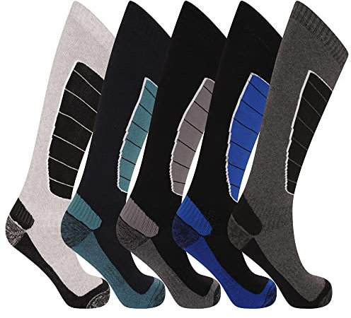SX227 - Mens Ski Socks - 6-11 - Pack of 5 - Colour Pack 2