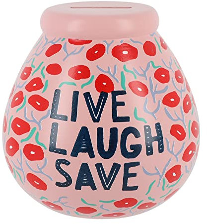 Pot Of Dreams Live Laugh Save Fund, Ceramic, Multicolor, One Size