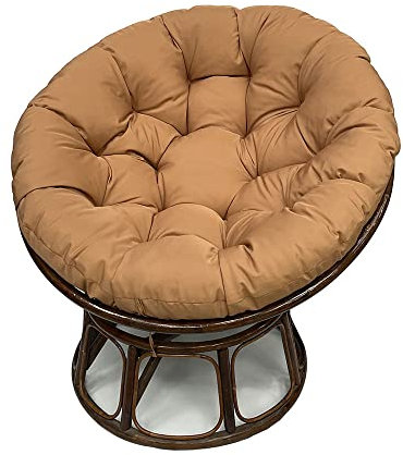 Morbuy Papasansessel Kissen Sitzauflage, Wasserdicht Rundes Dicke Stuhlkissen Bequem & Weich Sitzkissen Hängesessel für Indoor Outdoor Garten Stuhlauflage (130x130CM,Khaki)