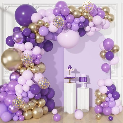 Ouddy Life 156Pcs Purple Butterfly Balloons Garland Arch Kit Different Size