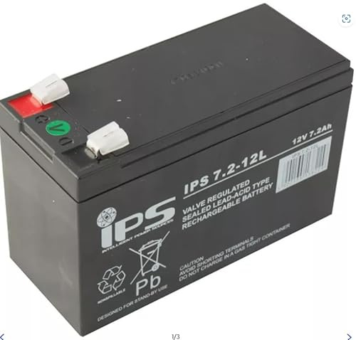 MPL IPS IPS 7.2-12L UPS Batterie Acculateur d'acide au Plomb VRLA AGM sans Entretien 12 V 7 2 Ah Noir