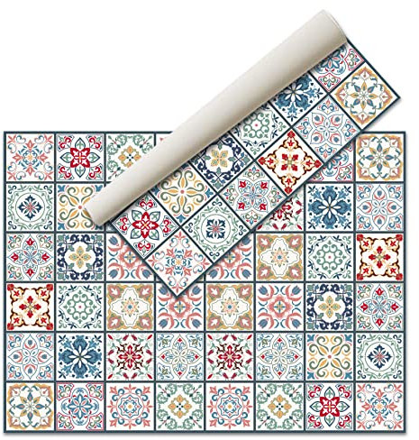 Alfombras Vinilicas para el Hogar 160 x 120 - Alfombra Vinilica Cocina Resistente y Antitropiezos - Alfombra Cocina Lavable Antideslizante para Interior/Exterior - Alfombras de Vinilo Esponjosas