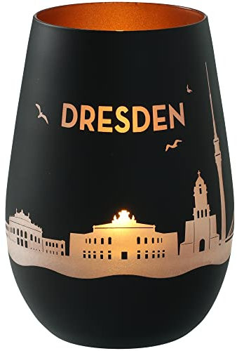 Goodtimes Windlicht Dresden Skyline (Schwarz & Bronze)