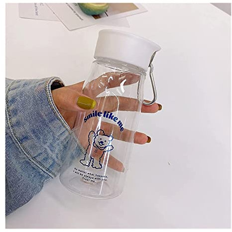 Gourde Sport Gourdes d'eau Gourde 500 Ml Tasse D'eau Givrée Transparente Hommes Et Femmes Mode Tasse En Plastique Portable Lumière Créative Et Tasse Mignonne Bouteille d'eau ( Color : D Transparent ,
