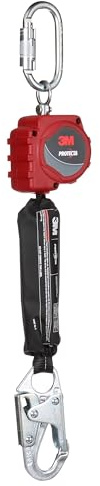 3M Protecta Self-Retracting Lifeline with Carabiner 3100506, Web, Steel Snap Hook, 6 ft., OSHA, Overhead Anchor Point