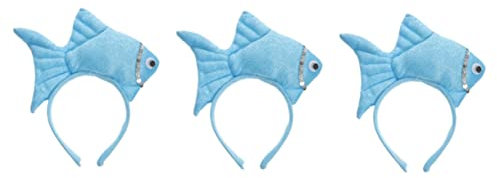 TOYANDONA 3st Tierische Kopfbedeckung Fischkostüm Fisch Haarband Haarreifen Für Meerestiere Fisch-kopfbedeckung Neuartige Kopfbedeckungen Fisch Haarreifen Kinder Krabbe Stoff Ohr