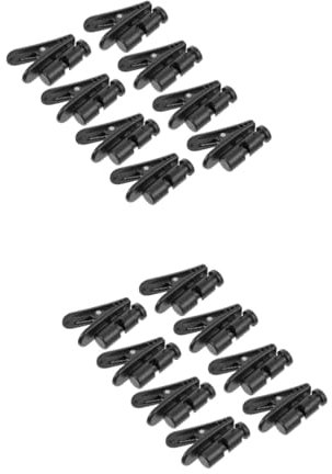 SUPVOX 16pcs Portable Headset Clips Flexible Cord Clips for Headphones and Microphones Easy to Install and Clean for Mobile Phones and Black