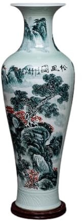 Große Bodenvase Wohnzimmer-TV-Schrank, bodenstehend, große Vase, chinesische handbemalte Keramik, Arbeitszimmer-Dekoration Bodenvasen dekorativ hoch (Size : B:41X120cm)