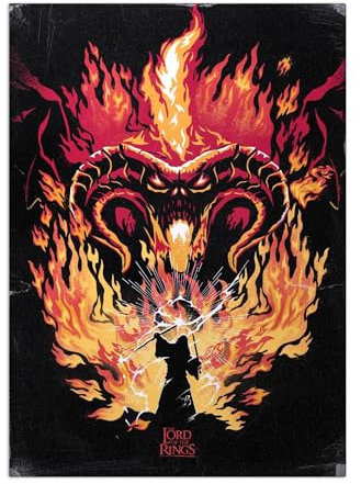Displate Offiziell Middle Earth MetallPoster Magnetische Befestigung Inklusive Lizenziert Bilder Hochwertiges Poster You Shall Not Pass 45 cm x 32 cm