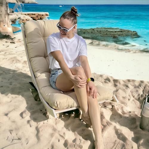 Chaise lounge rocking (White with cushion ecru)