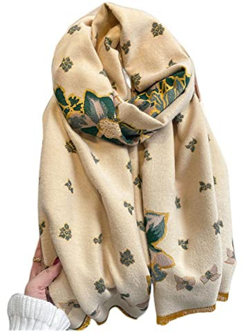 TQVLNMCR Schal Warmer Winterschal Kaschmir Damen Pashmina Design Print Schals Wickeltuch Weiblich Dicke Decke Weiche Styles Mode(Cc)
