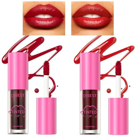 Lip Stain, Lip Stains & Tints Long Lasting Waterproof, Liquid Red Lipstick Long Lasting Lip And Cheek Tint, Lip Tint Moisturizing Lip Gloss Waterproof Vivid Color Lip Makeup 2Pcs