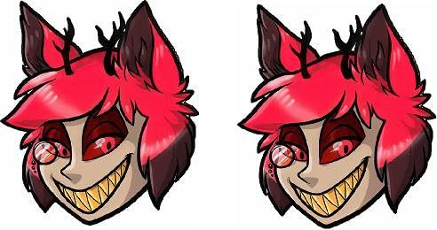 Hazbin Hotel Anime Aufkleber Set - Alastor, Veggie, Angel Dust & Co | Hochwertige Digitaldruck Sticker, 9 cm Peeker Designs | 2 Stück - Einzigartige Dekoration für Anime-Fans (Alastor)