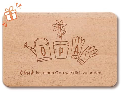 Einzigartige Geschenkidee für Opa: Holz Frühstücksbrettchen mit Gravur - Perfekt für Weihnachten