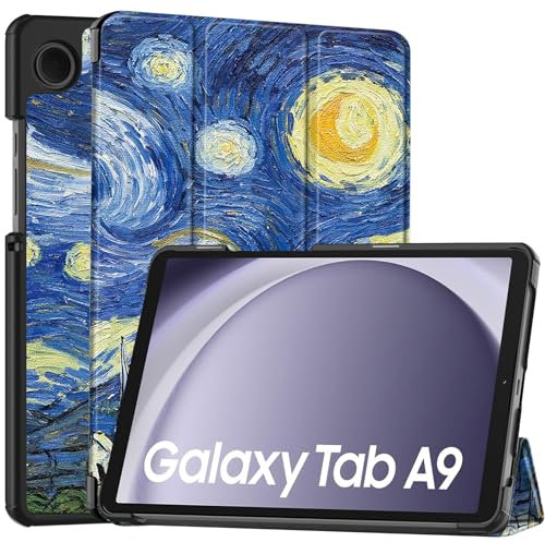 Vakarey para Samsung Galaxy Tab A9 Funda 8.7 Pulgadas,Funda Tablet para Samsung Tab A9 2023 SM-X110/SM-X115,Cielo Estrellado