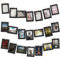 Papier Fotorahmen, 42 Stück Hängende Papierfotorahmen 11.2 x 8cm DIY Kreative Retro Fotorahmen DIY Kraftpapier Hängende Wanddekoration mit Mini-Holzklammern und Schnur für Haus Schlafzimmer Schule