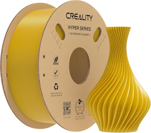 Creality Hyper PLA Filament 1,75 mm Gold, Hochgeschwindigkeits und Hochtemperaturbeständiges 3D Druckmaterial, kompatibel mit den meisten 3D-Druckern wie Creality K1C K1 Max (1kg/ Spule)