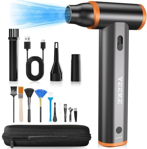 Yeeke Air Duster Compressed Air - Aluminum Alloy, Dust Blower 180,000 RPM,Turbo Jet Blower,8000mAh,Electric air Duster for PC, Car, Electronics,Outdoor & Home Cleaning