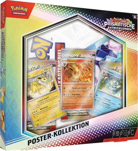 Prismatische Entwicklungen Poster Kollektion DEUTSCH | Pokémon TCG - Scarlet & Violet 8.5 | 3 Boosterpacks + 3 Promo-Karten + Poster | Mit Heartforcards® Versandschutz