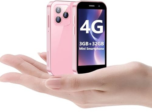 Mini smartphone 4G, schermo HD da 3,0, doppia SIM quad-core, 3+32 GB, telefono per bambini sbloccato da 2000 mAh, telefono tascabile per studenti, piccolo smartphone touchscreen Rosa