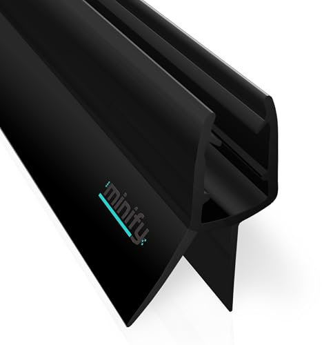 minify Duschdichtung für Glastüren (5-8mm) – Dichtung Dusche Glastür Transparentes U-Profil in Schwarz, verschiedenen Längen erhältlich (1 Stück, 100cm)