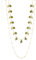 Bulinlin Damen Lange Kette Gold Lange Perlen Statement Kette Gold Modeschmuck Geburtstagsgeschenk für Frauen(Green)