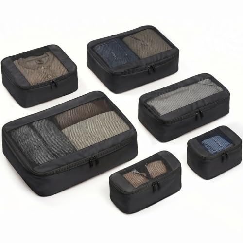 MURISE 6er Set Compression Packing Cubes, Koffer Organizer Packtaschen