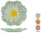 H&H, Set 6 Piatti in Ceramica Decorata a Forma di Fiore – Diametro 26 cm – Lavabili in Lavastoviglie e Utilizzabili in Microonde