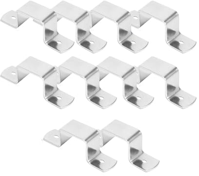 WAZUBC Lot de 10 Supports de Connexion en Forme de U, En Acier Inoxydable pour Poteaux de Clôture en Béton ou En Bois (100 x 100mm)