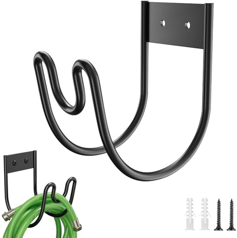 Stainless Steel Wall Garden Hose Holder, Wall Mounted AntiRust Water Ho-se Reel, Hose Extension Cord Holder, Garden H-ose Hanger for Water Hose, Extension Cords, Vacuum Lines