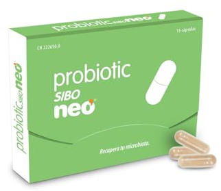 NEO - PROBIOTIC SIBO - 15 Cápsulas en microgránulo - A Base de Melena de León y Saccharomyces boulardii - Normaliza Sobrecrecimiento Bacteriano Intestinal - Mejora Flora Intestinal