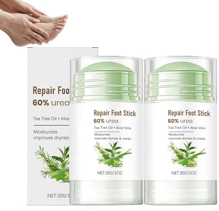 60% Urea Foot Stick with Tea Tree Oil & Aloe Vera, for Dry Cracked Heels on feet,knees,elbows & hands,for Men & Women