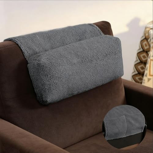 Puniama Ergonomic Neck Support Pillow for Recliners with Velcro Strap & Side Pocket, Memory Foam Headrest for Sofa, Office Chair, Car & Gaming Chair – Adjustable Neck Pain Relief Cushion