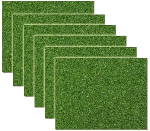 LCFVOFU 25 * 20cm 6 Stück Kunstrasenmatte, Miniatur Garten Kunstgras Dekoration, Mini-Rasenteppich für Miniatur Wiese Modellbau Rasen, DIY, Bildhintergrund, Verzierung