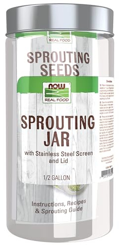 NOW Foods, Sprouting Jar with Stainless Steel Screen, 1 Jar