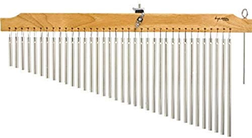 Tycoon Percussion 36 Chrome Chimes With Natural Finish Wood Bar