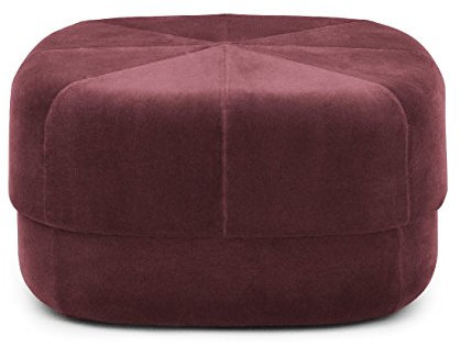 Normann Copenhagen groß dunkelrot/Velour Circus Pouf, JAB City Velvet, 100% Polyester, HR Foam, Ø x H: 35 x 65cm