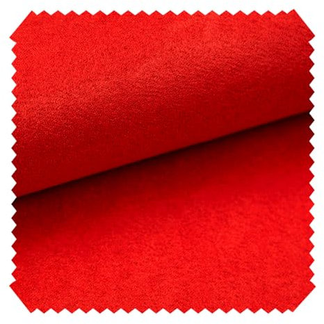 novely® Alpen Polsterstoff im Wildleder-Look | Bezugsstoff | Microfaser | Velours | Möbelstoff (64 Rot)
