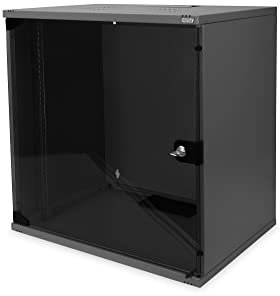DIGITUS Armoire réseau 19 Pouces 12U - Non monté - Montage Mural - Profondeur 400 mm - Charge Max. 60 kg - Porte vitrée - Noir