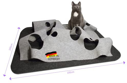 CatMountain® Katzenteppich Katzentunnel Katzenspielzeug interaktives Katzenspielzeug Kitten Spielzeug für Deine Katze.