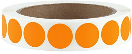 ChromaLabel - Klebepunkte zur Kennzeichnung - versehen mit Permanentkleber - farbig - 1,9 cm (3/4“) Durchmesser - 1000 Stück pro Rolle - Orange