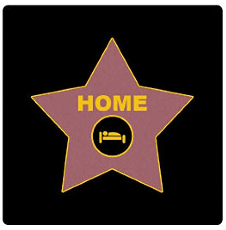 1art1 Hollywood Home Star Walk of Fame Poster-Sticker Tattoo Aufkleber 9x9 cm