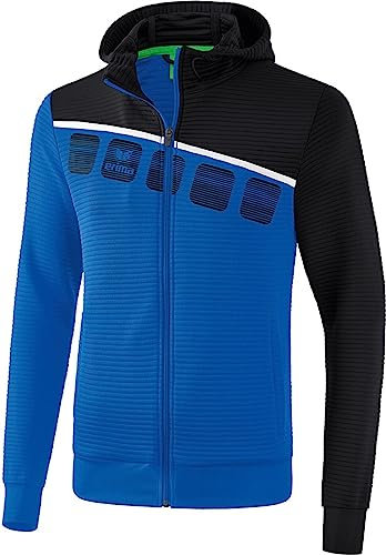 Erima 5-C Trainingsjacke mit Kapuze BlauSchwarzWeiss, M Herren