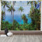 ABAKUHAUS Palme Wandteppich, Ozean-Szene aus Dschungel Tropische Bild des Paradieses in der Natur Thema, aus Weiches Mikrofaser Stoff Wand Dekoration Für Schlafzimmer, 230 x 140 cm, Blau Grün