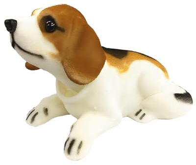 HPiano Joli Chien Qui secoue la tête, Voiture Nodding Dog, décorations intérieures de Voiture, Cadeaux créatifs, décor de Voiture Beagle Nodding Dog Noir Blanc, Brun Clair