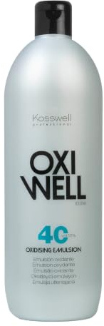KOSSWELL PROFESSIONAL - Agua Oxigenada en Crema Oxiwell 40 Vol. 12%, 1000 ml, Emulsión Oxidante Hidratante, Brillo y Protección Capilar, Favorece una Mezcla Fluida y Delicada, Resultados Profesionales