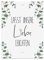 50 Knicklichtschilder Hochzeit Schilder für Knicklichter Lass unsere Liebe leuchten (Eucalyptus)